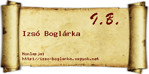 Izsó Boglárka névjegykártya